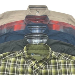 5 Stück Kuhl Herren Button Down Hemd Kurzarm kariert einfarbig khaki Gr. XL Wandern - Bild 1 von 18