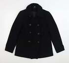NuAge Damen schwarzer Mantel Mantel Größe 10 Knopf