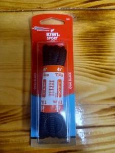 1 Par de Cordones Kiwi Sport OVALADOS NEGROS 45" 114 cm 5-6 Ojales - Imagen 1 de 2
