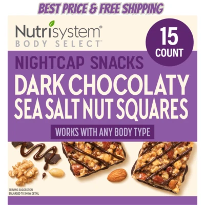 Nutrisystem Dark Chocolaty Sea Salt Nut Squares, 15ct - Image 1 of 4