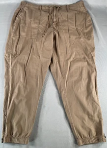 Sonoma Goods For Life 1X Beige Pants Women Joggers Stretch Zip Hem Pockets Pull - Picture 1 of 11