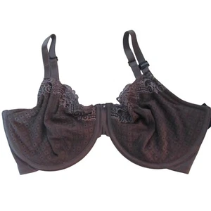 Lace Unlined Demi Bra 36DDD Mocha Coverage Double Lined Adjustable Strap NEW - Picture 1 of 4