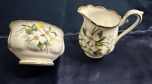 Royal Albert White Dogwood Creamer and Sugar Bowl - Picture 1 of 6