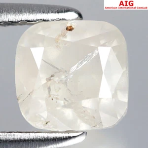 Diamante blanco de lujo de corte cojín certificado AIG (6 x 6 mm) (sin calefacción) de 1,35 quilates - Imagen 1 de 4