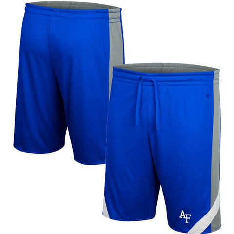 Men's Colosseum Royal/Gray Air Force Falcons Am I Wrong Reversible Shorts Cover