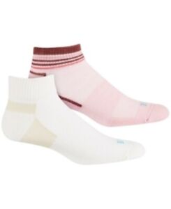 Hue 254117 Women's Wool Striped Welt Quarter-Top 2 Pack Socks Size One Size