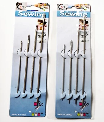 4 / 8 Stück Große Fädelnadeln Nadeln Länge 9, 10, 11, 15 cm Ø 1 bis 1,8 mm Neu - Bild 1 von 2