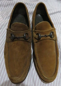Gucci men's size US 9.5 Medium, Dark Brown Bit loafers/suede/101739/pre-owned - Picture 1 of 16