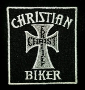 Christian Biker Christ for Life Motociclista Bordado Chaleco Parche - Imagen 1 de 1