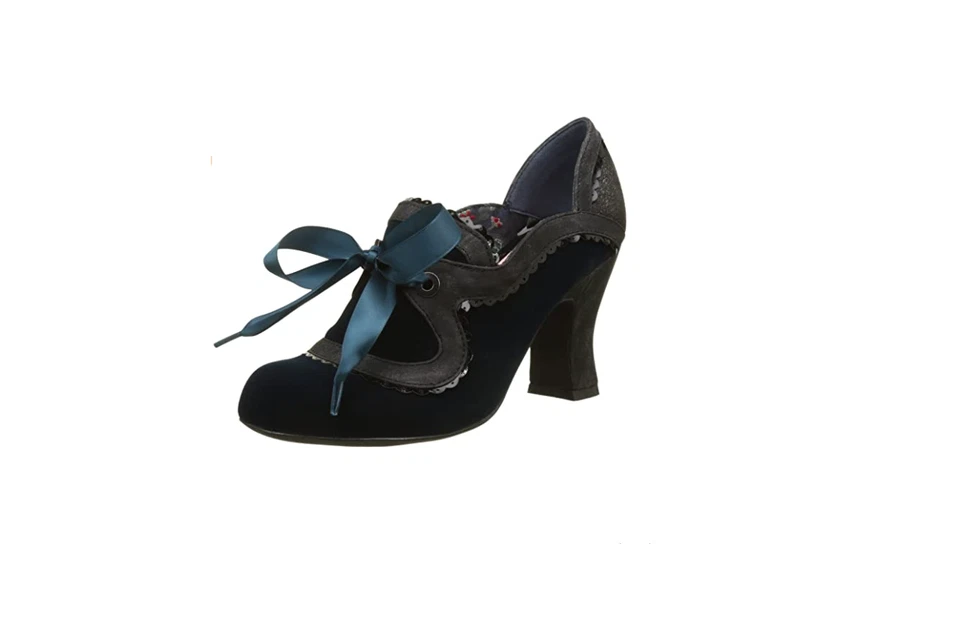BUNKER WOMENS KAT BLACK/NAVY MID HEELS SHOES