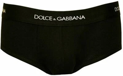 Cueca Dolce & Gabbana L5245 Sicily Rib Brando preta masculina tamanho XS - Imagem 1 de 2