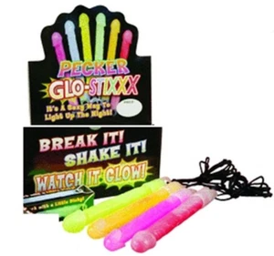 2 X Dicky Glo-Stixxx Hens Fun Bachelorette Glow Stick Pecker Shape Party Favour - Picture 1 of 10