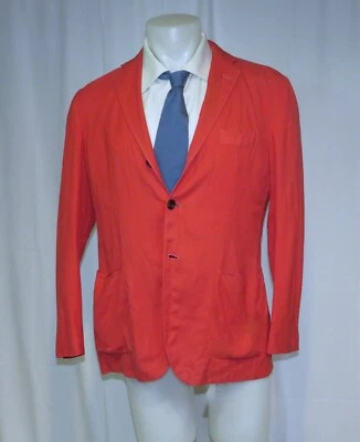 Kiton 100% Cashmere Solid Bright Red Three Roll Two Sport Coat US 44R NWT $8360 - Image 1 of 4