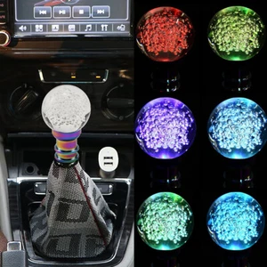 LED Light Gear Shifter Knob Acrylic Bubble Transparent Ball Universal Shift Knob - Picture 1 of 10