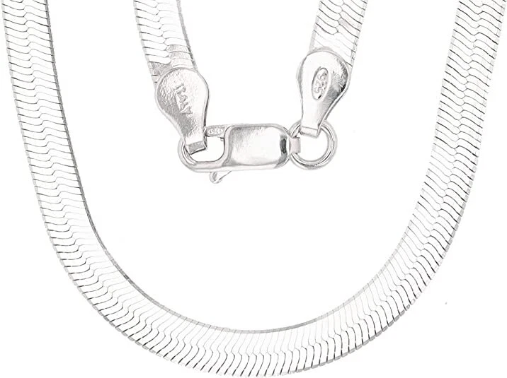 Solid 925 Silver Plated Herringbone Link Chain Necklace & Bracelet / Men & Women - Изображение 1 из 1