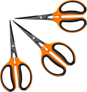 3 Packs Trimming Scissors Teflon Coated Non Stick Blades Pruning Shears Gardenin - Picture 1 of 12