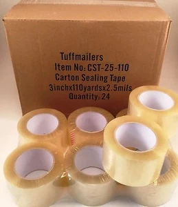 48 rolls Carton Sealing Clear Packing/Shipping/Box Tape- 2.5 Mil- 3" x 110 Yards - Picture 1 of 1