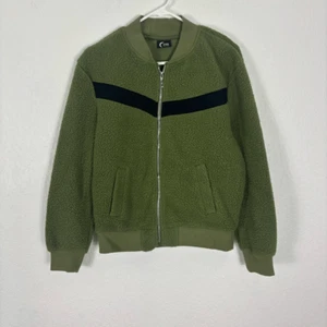Zyia Active Green Fleece Sherpa Zip Up Bomber Jacket Women's Size Small - Picture 1 of 6