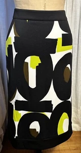 Worthington Womens Bold Blk White Lime Knit Straight Skirt Sz 18 NWT - Picture 1 of 9