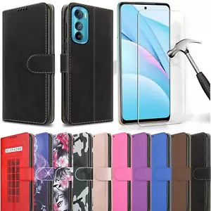 For Motorola Edge 30 5G Case, Leather Wallet Phone Cover + Screen Tempered Glass - Picture 1 of 21