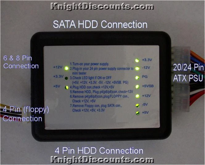 ATX Power Supply Tester for 20 & 24 Pin PSU - US Seller - Diagnostic Tool - NEW! - Image 1 of 2