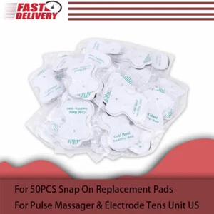 50PCS Snap On Replacement Pads For Pulse Massager & Electrode Tens Unit US - Picture 1 of 21