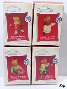 Hallmark Keepsake 2002 Snow Cub Club Collection Ornaments Figurines 4pc Set - Picture 1 of 2