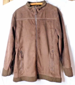 Coat Cabela's Women’s Winter Jacket Brown Faux Suede, Fleece Lined SIZE L-Reg - Picture 1 of 5