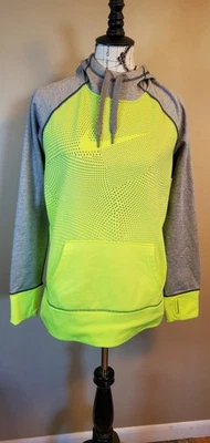 Nike Mujer L Pullover Sudadera con Capucha Amarillo Neón Gris Sudadera Ropa Activa Correr... Foto 1 de 4