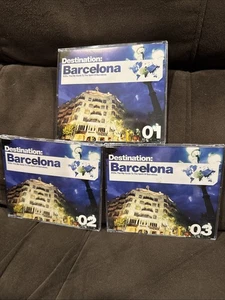 DESTINATION: BARCELONA 3 CD BOX SET Hip Travel Guide 30 Tracks MINT Eat Stay - Foto 1 di 8