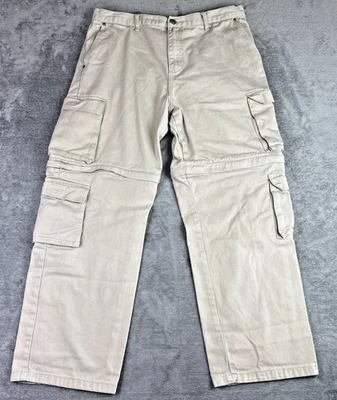 Pantalones cargo PacSun 36X32 calce holgado caqui cremalleras a pantalones cortos anchos convertibles Y2K Foto 1 de 4