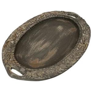 Hand Carved Wooden Serving Tray Charcuterie Board 24 Inches - Picture 1 of 5