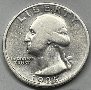 1935-D 25C Washington Quarter. Ein tolles Exemplar.  Kostenloser Versand!! - Bild 1 von 4