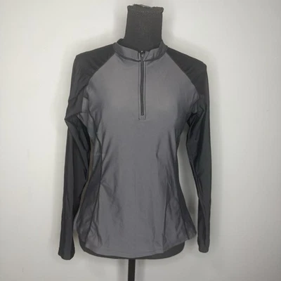 Stylish Gray and Black Women's Active Sweatshirt - Image 1 of 4