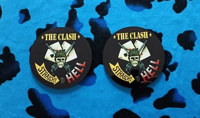 THE CLASH - STRAIGHT TO HELL -  PAIR OF PRINTED ROUND COASTERS - Image 1 of 2