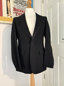 Aquascutum Men’s Vintage Dinner Tuxedo Jacket Blazer Evening Black 38L - Picture 1 of 9