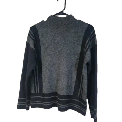 Investments Petite, Black/Charcoal Pullover, Long Sleeve Sweater.  Size PM - Image 1 of 4