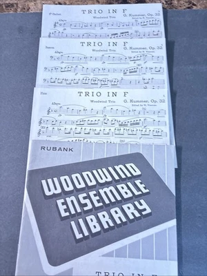 Sheet music Trio In  F for woodwind Trio flute￼ clarinet, bassoon with score - Image 1 of 2