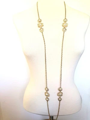 Collar de perlas muy largo collar de flores extra largo 52" oro blanco perla varios Foto 1 de 4