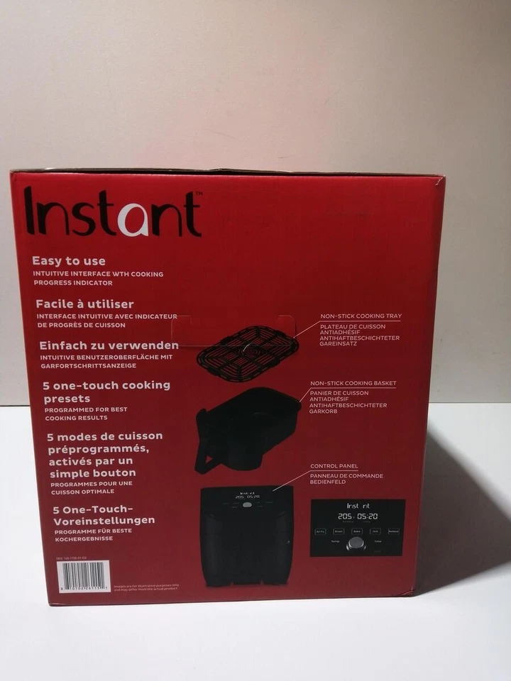Instant Vortex Slim-5.7L Digitale Heißluftfritteuse, Schwarz, 5-in-1 Smart Progr - Bild 1 von 3