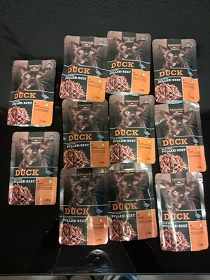 11 x Leonardo Pulled Beef DUCK Katzen Nassfutter - Bild 1 von 2