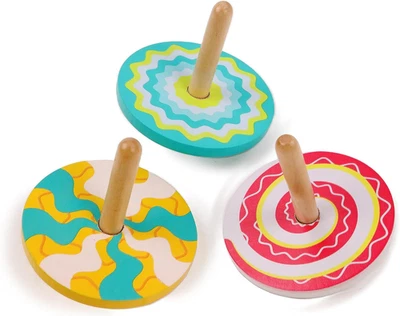 Confezione Da 24 Trottola Caleidoscopio-Fsc-030146Pa-24 Pezzi-Multicolore-Legno- - Immagine 1 di 4