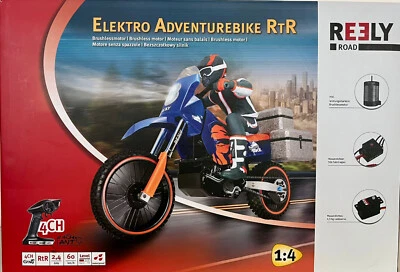 Reely Adventure Bike Brushless 1:4 RC Motorrad Elektro RtR 2,4GHz mit 3S Akku - Bild 1 von 4