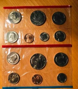 1980 U.S. Mint Set Philadelphia & Denver Uncirculated coins S Anthony $ orig pkg - Bild 1 von 5