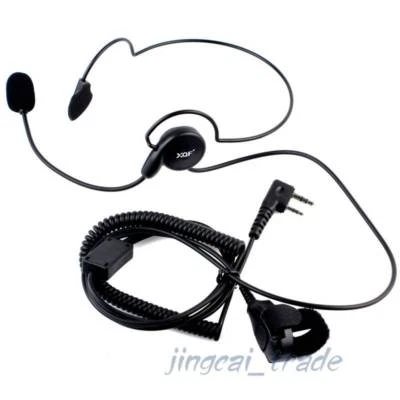 Headset PTT for Kenwood Puxing Wouxun Baofeng 2-PIN Radio with boom mic C2F2 - Image 1 of 4