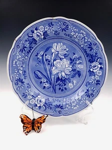 Spode Botanical Dinner Plate Blue Room Collection - 1820 England w/ Hanger - Picture 1 of 9