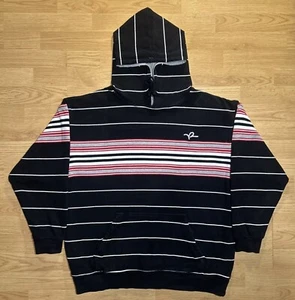 Vintage Rocawear rot & schwarz gestreifter Hoodie XXL schwer - Bild 1 von 10