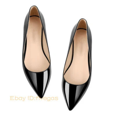 Women's Ballet Flats Pointed Toe Pumps Ladies Slip On Casual Shoes Plus Size - Image 1 of 4