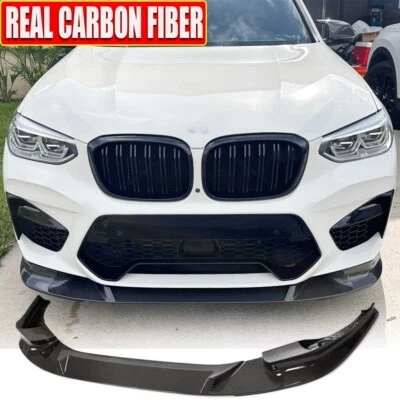 Kit de carrocería alerón labial parachoques delantero carbono real para BMW X3 M F97 X4 M F98 2019-2024 Foto 1 de 4