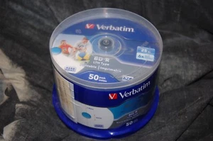 VERBATIM BD-R 25GB 6x PRINTABLE Blu-ray Player Pack of 50 ~ BRAND NEW SEALED ~ - Bild 1 von 5